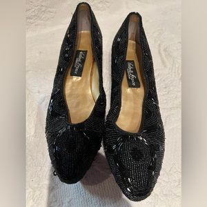 Beaded black shoes